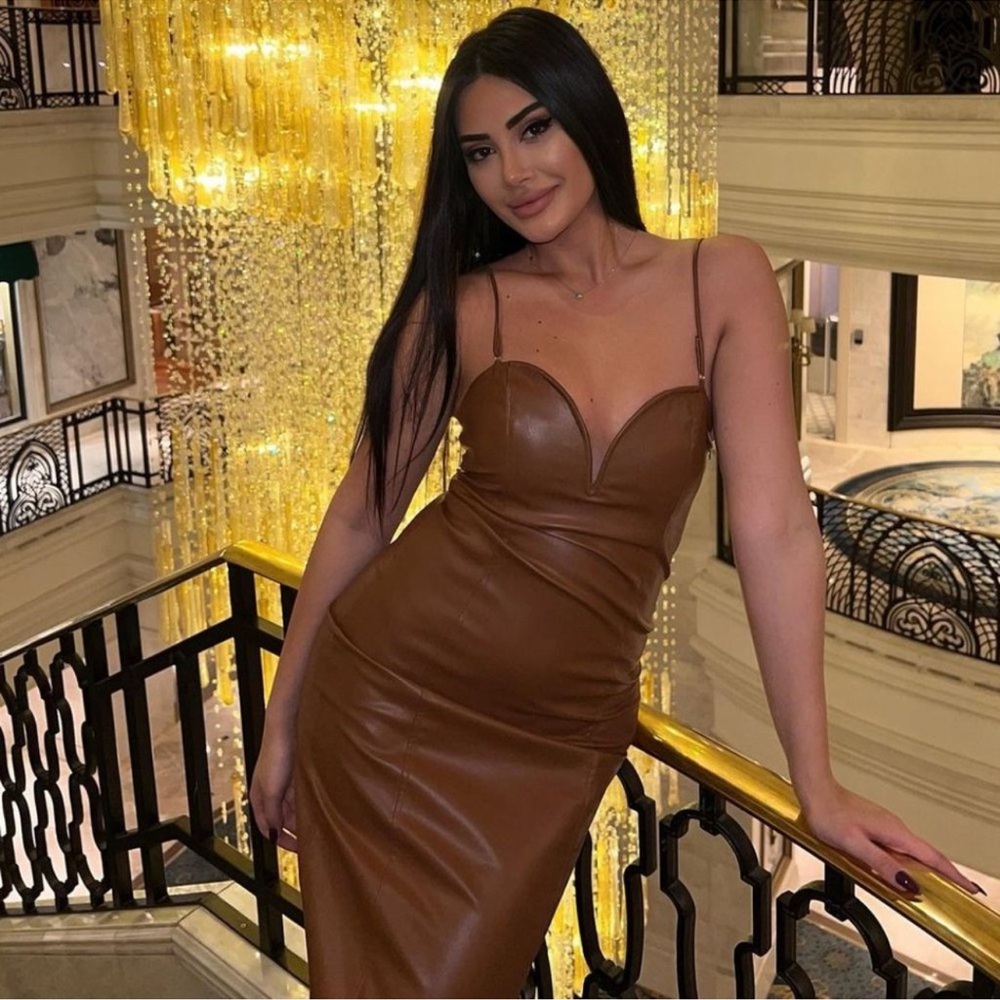 ZARA FAUX LEATHER DRESS - Picture 2 of 15